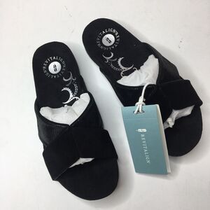 REVITALIGN Dragonfly Black Suede Sandal Women’s Size 6